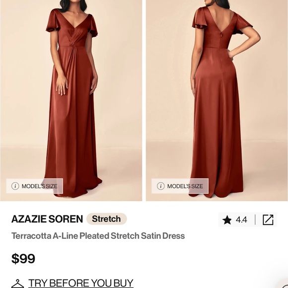 Azazie Rust Prom Dress - Picture 3 of 6